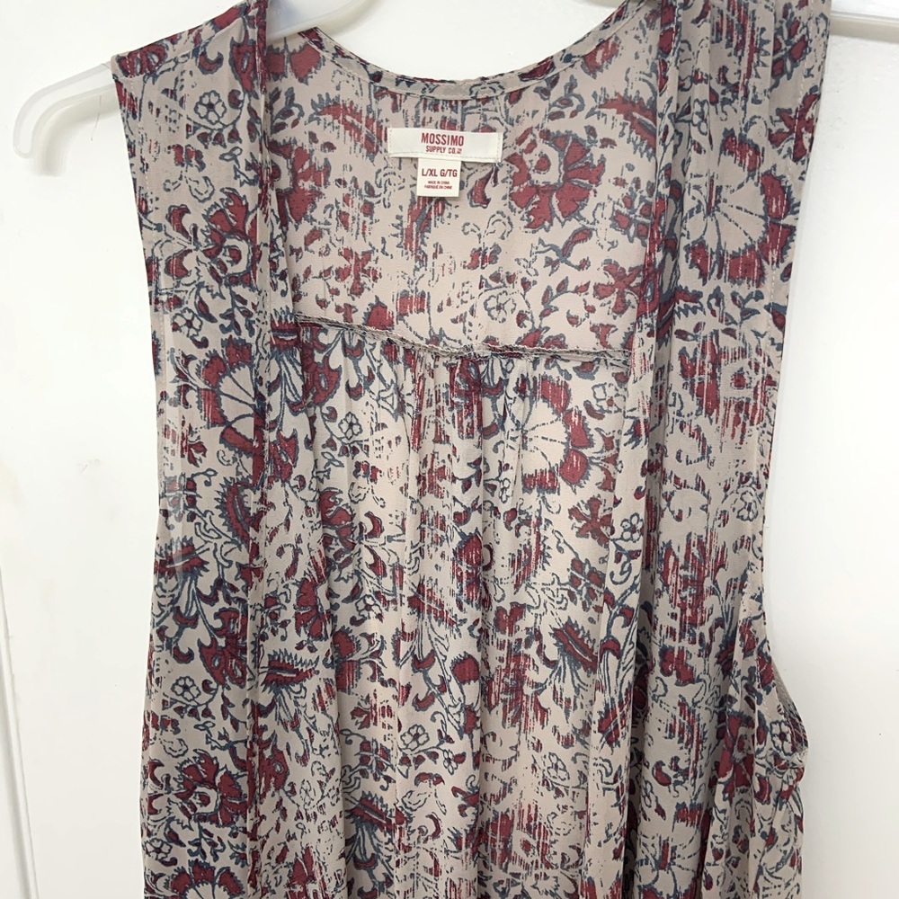 Chiffon sleeveless duster